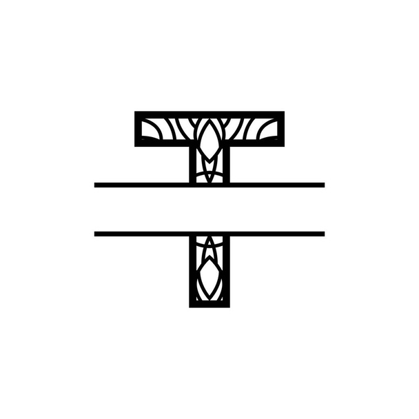 split monogram mandala vector design template illustration - ベクター画像