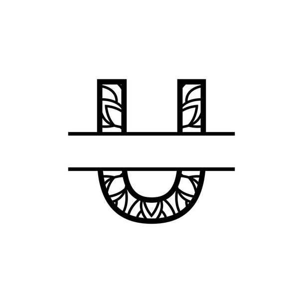 podzielony monogram mandala wektor wzór ilustracja - Wektor, obraz