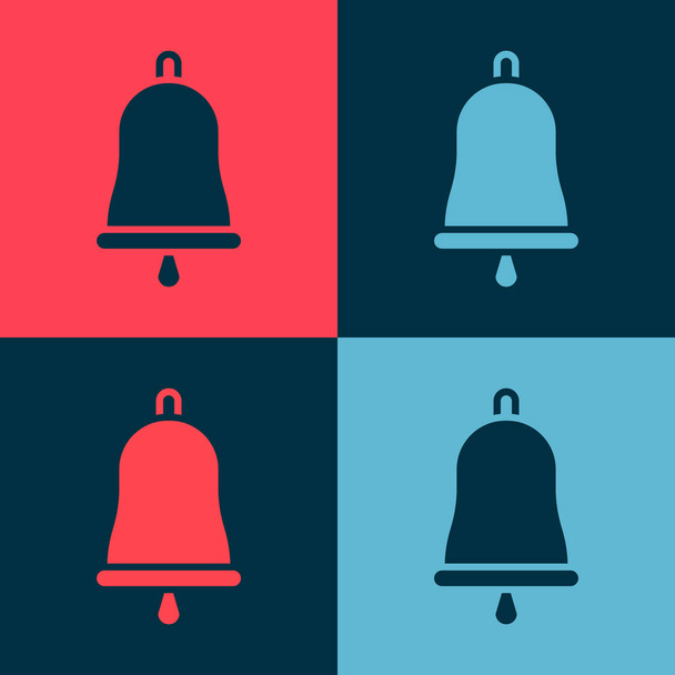 Pop art Zvonění zvonek ikona izolované na barevném pozadí. Symbol alarmu, služební zvonek, zvonek, oznamovací symbol. Vektorová ilustrace. - Vektor, obrázek