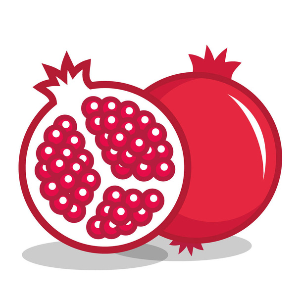 pomegranate flat icon on white background - Vector, Image