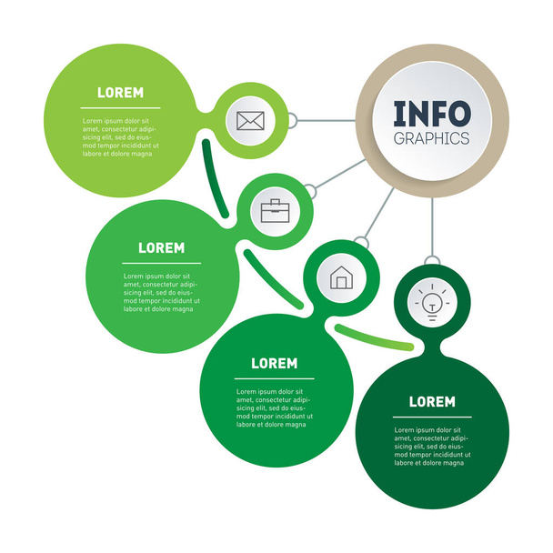 green colored presentation scheme template - Vettoriali, immagini