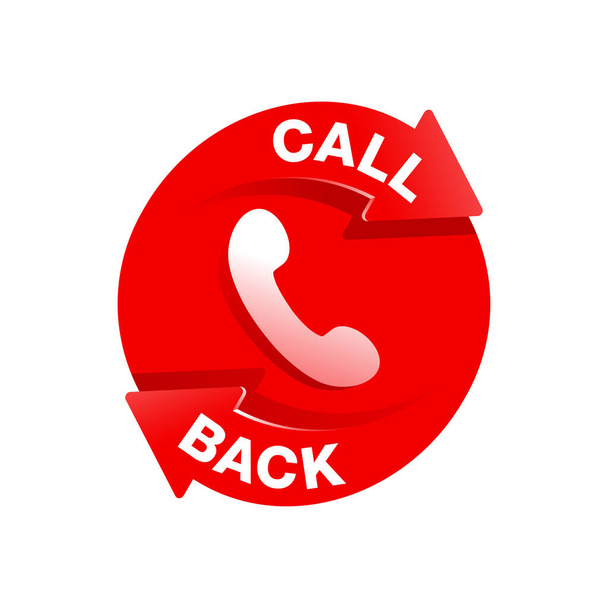Call back icon  - phone handset pictogram - Vector, Image