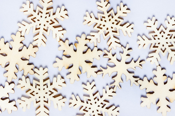 Snowflakes made of wood - Фото, изображение