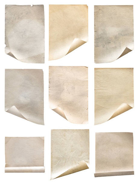 old papers set isolated on white background - Photo, Image