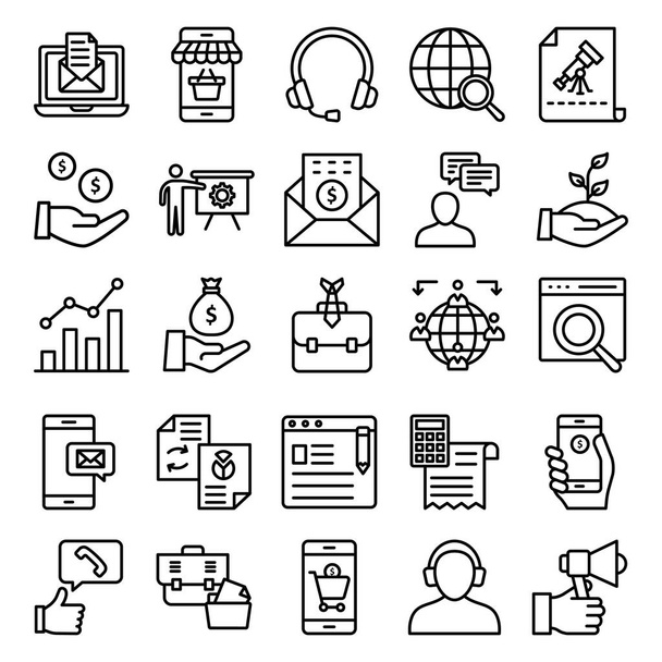 Markt und Ökonomie Vektorsymbole, die jedes einzelne Symbol setzen, können leicht geändert oder bearbeitet werden - Vektor, Bild