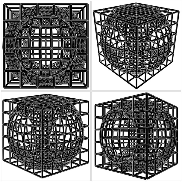 Caja de jaula cubo vector
 - Vector, Imagen