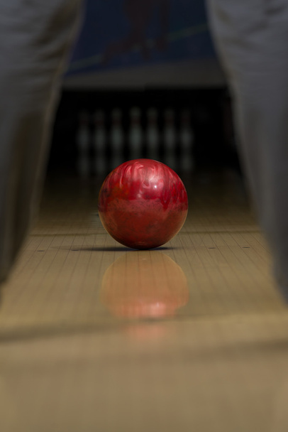 Bowler Attempts To Take Out Remaining Pins - Photo, image
