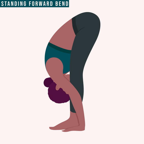 Νεαρή γυναίκα που εξασκείται Plank pose / Phalakasana Yoga pose. Γυμναστική γυναικών, αερόβια και ασκήσεις. Εικονογράφηση διανύσματος. - Διάνυσμα, εικόνα