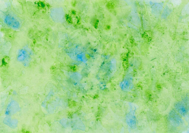 Com aquarelle pintado à mão aquarelle lavar fundo em verde e azul
 - Foto, Imagem