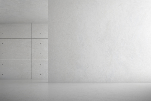 Espaço de arquitetura abstrata, Interior com parede de concreto. Renderização 3d
. - Foto, Imagem