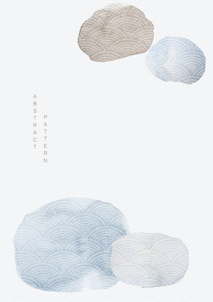 Японський шаблон з абстрактним мистецтвом. Вектор текстури аквареллю. Гора і кам "яні елементи - Вектор, зображення