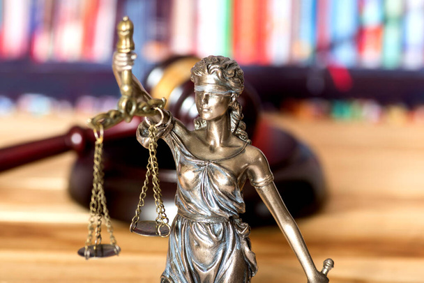 Judge gavel and Justitia goddess of justice - Photo, Image