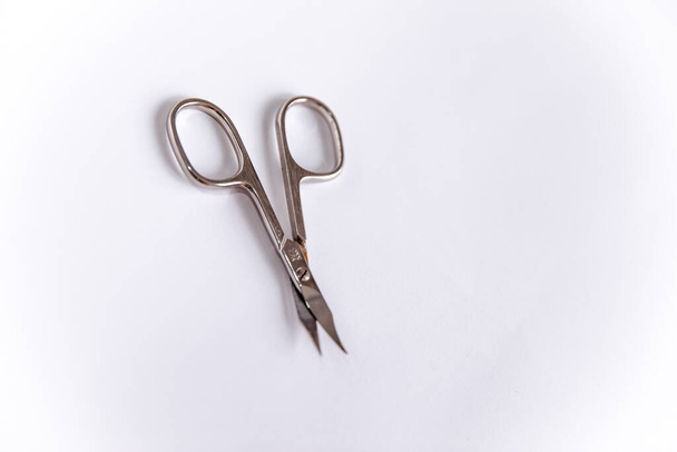 Nail scissors isolated on a white background. scissors for manicure - Foto, Imagen