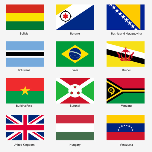 Ορισμός σημαίες των κυρίαρχων κρατών του κόσμου. εικονογράφηση φορέας. που n - Διάνυσμα, εικόνα