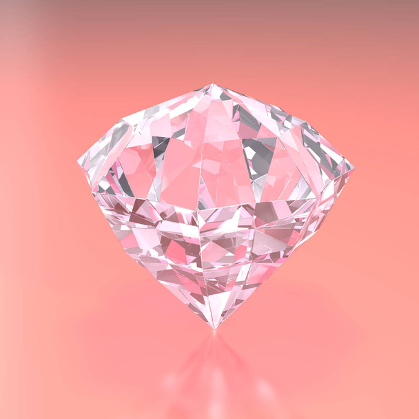 3D rendering of a beautiful diamond close-up. 3D illustration. - Photo, Image