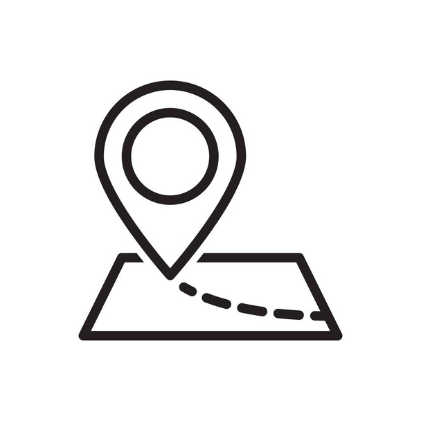 Ikoon van de kaartwijzer vectorillustratie. GPS locatiesymbool met pin pointer voor grafisch ontwerp, logo, website, social media, mobiele app, ui - Vector, afbeelding