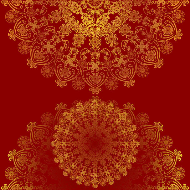 floral design golden and brown - Διάνυσμα, εικόνα
