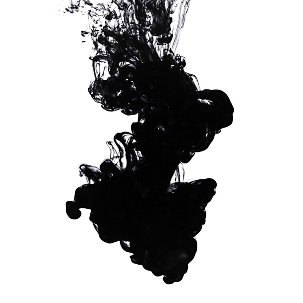 Ink in water on white background - Photo, Image