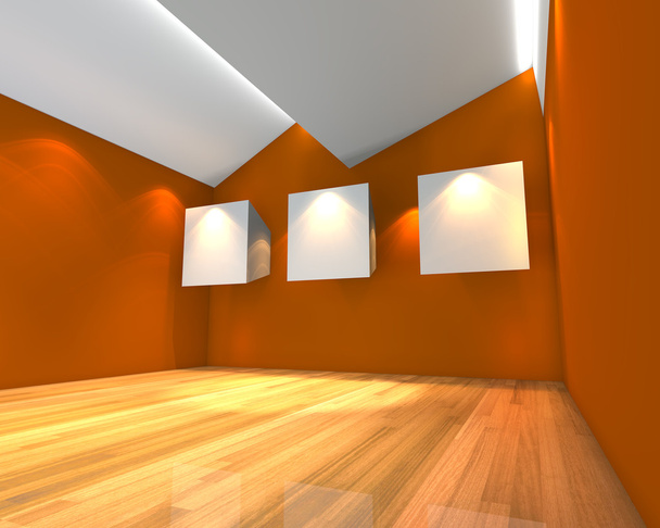 white canvas on orange wall - Photo, Image