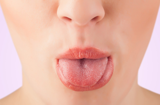 Beautiful woman red lips close up - Фото, зображення