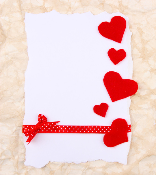 Beautiful romantic background with decorative hearts - Фото, изображение