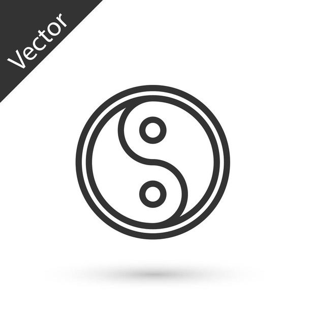 Ligne grise Yin Yang symbole d'harmonie et icône de balance isolé sur fond blanc. Illustration vectorielle
. - Vecteur, image