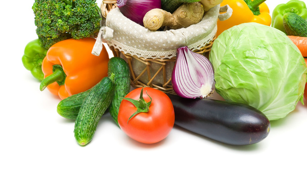vegetables closeup on white background - Zdjęcie, obraz
