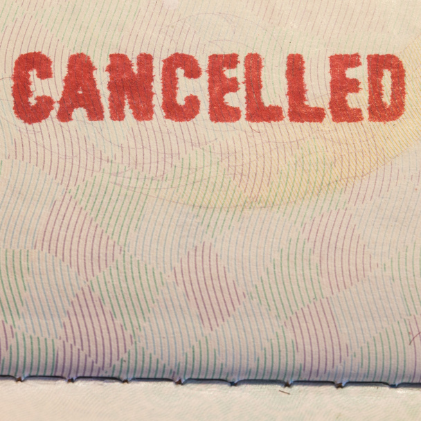 Sello de pasaporte cancelado
 - Foto, Imagen
