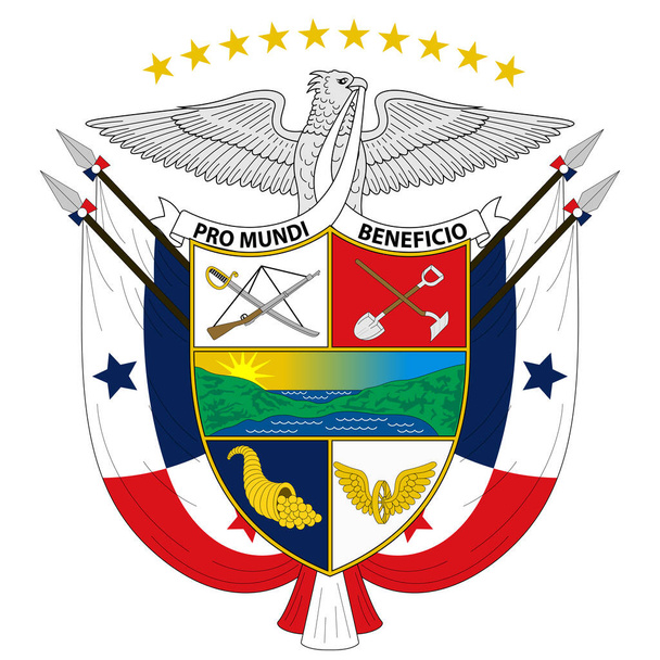 Zbrojní plášť Panamské republiky je zemí ve Střední Americe. Vektorová ilustrace - Vektor, obrázek