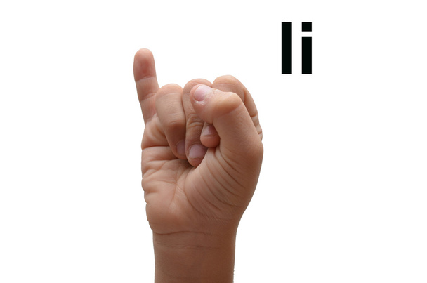 Eu miúdo mão ortografia americano língua de sinais ASL
 - Foto, Imagem