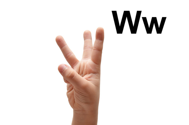 e dítě ruku pravopisu amerického znakového jazyka asl - Fotografie, Obrázek