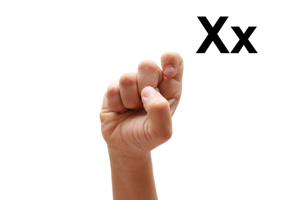 X kid hand spelling american sign language ASL - Photo, image