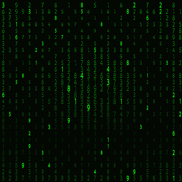Background in a matrix style. Falling random numbers. Green is dominant color. Vector illustration - Vector, Image