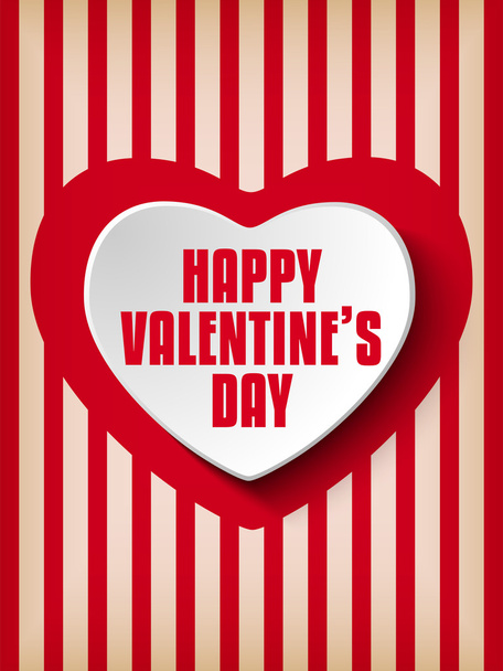 Valentine Day Heart on Retro Background - Vector, imagen