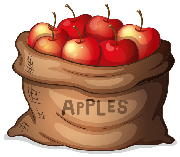 een zak van appels - Vector, afbeelding