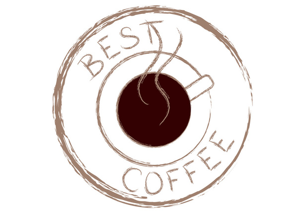 kávé-kupa bélyegző - Vektor, kép