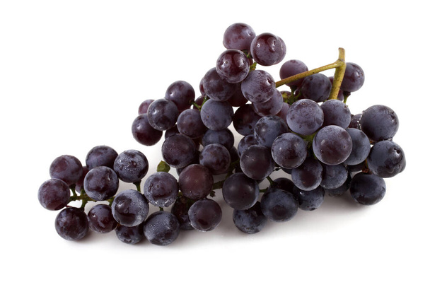 Black wine grape isolated on white - Foto, Imagen