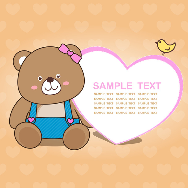 Lovely bear card collection No.01 - Διάνυσμα, εικόνα