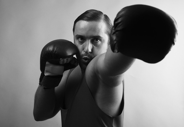 Portrait of boxer stylised under olden time - Photo, Image