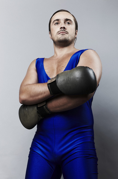 Portrait of boxer stylised under olden time - Foto, imagen