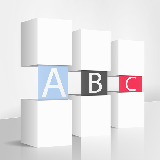 3d illustration concept: ABC - Διάνυσμα, εικόνα