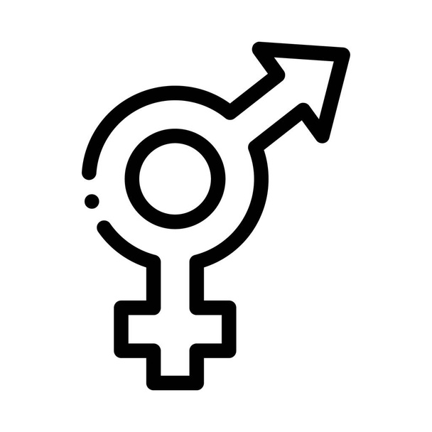 Zeichensymbolvektor. Zeichen für Bisexualität. Isolierte Kontursymboldarstellung - Vektor, Bild