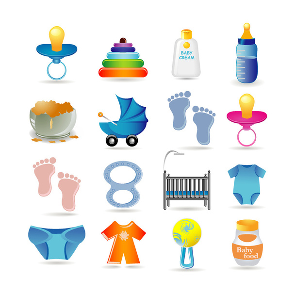 Baby icon set - Vector, Image
