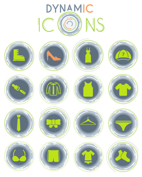 Kleidung einfach Symbol auf weißem Hintergrund mit dynamischen Linien für Animation für Web-Icons und Benutzeroberfläche - Vektor, Bild