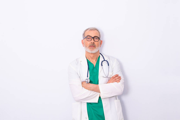 doctor with stethoscope isolated on white background - Photo, Image