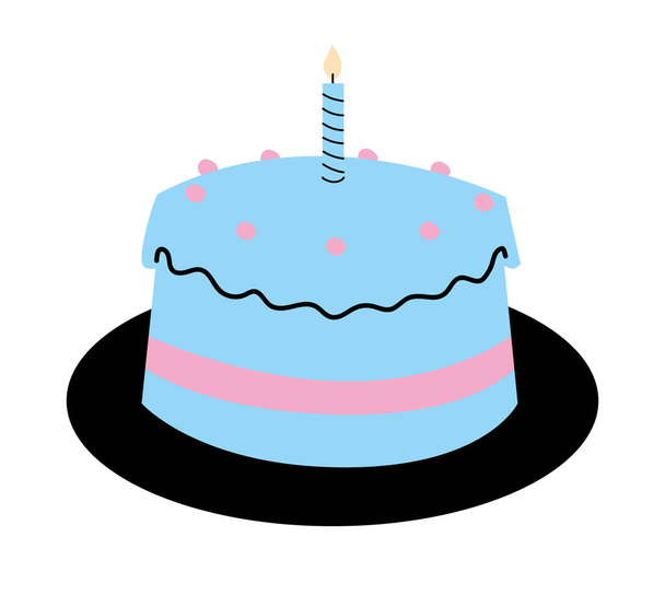 Gelukkige verjaardag taart vector ontwerp - Vector, afbeelding