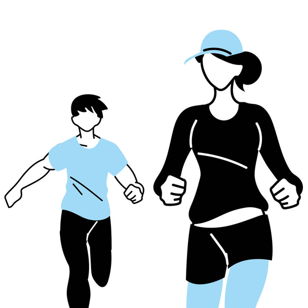 Чоловік і жінка аватар біжить векторний дизайн
 - Вектор, зображення