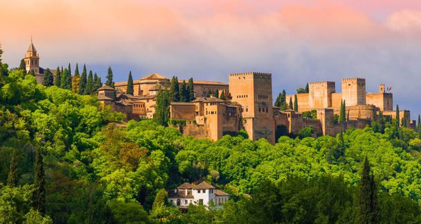 Arabic palace - fortress of Alhambra, Andalusia, Granada, Spain - Photo, Image