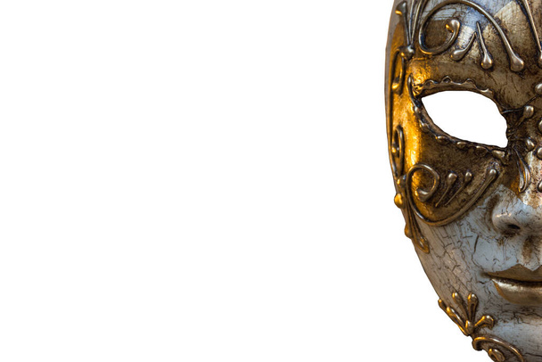 Máscara veneciana tradicional colorida aislada sobre fondo blanco
. - Foto, Imagen
