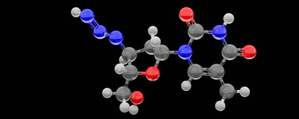 3d glass structure of azt molecule - Photo, Image